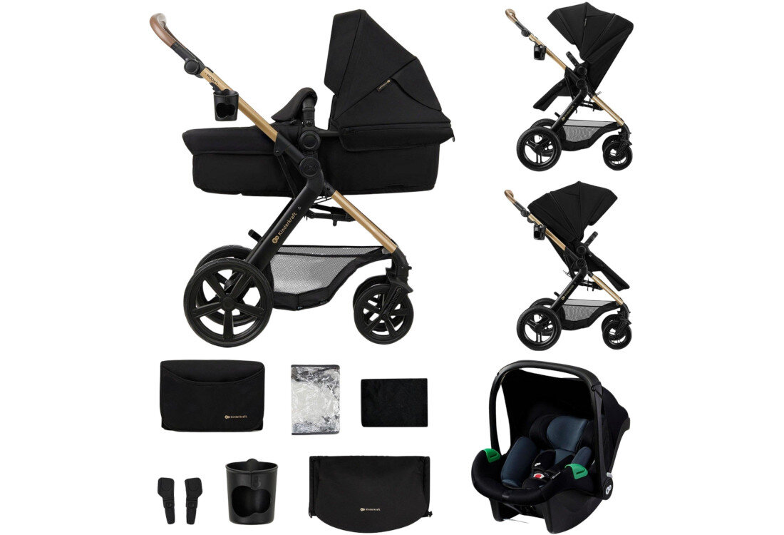 Wózek wielofunkcyjny KINDERKRAFT Moov 2 XL 3w1 Czarny zestaw akcesoria komplet wyposazenie