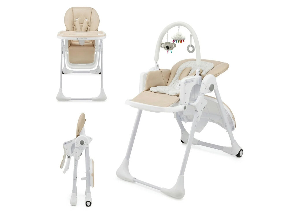 Krzesełko do karmienia KINDERKRAFT Tummie Beżowy funkcjonalne wygodne piekny design komfort podczas posilkow rosnie razem z dzieckiem