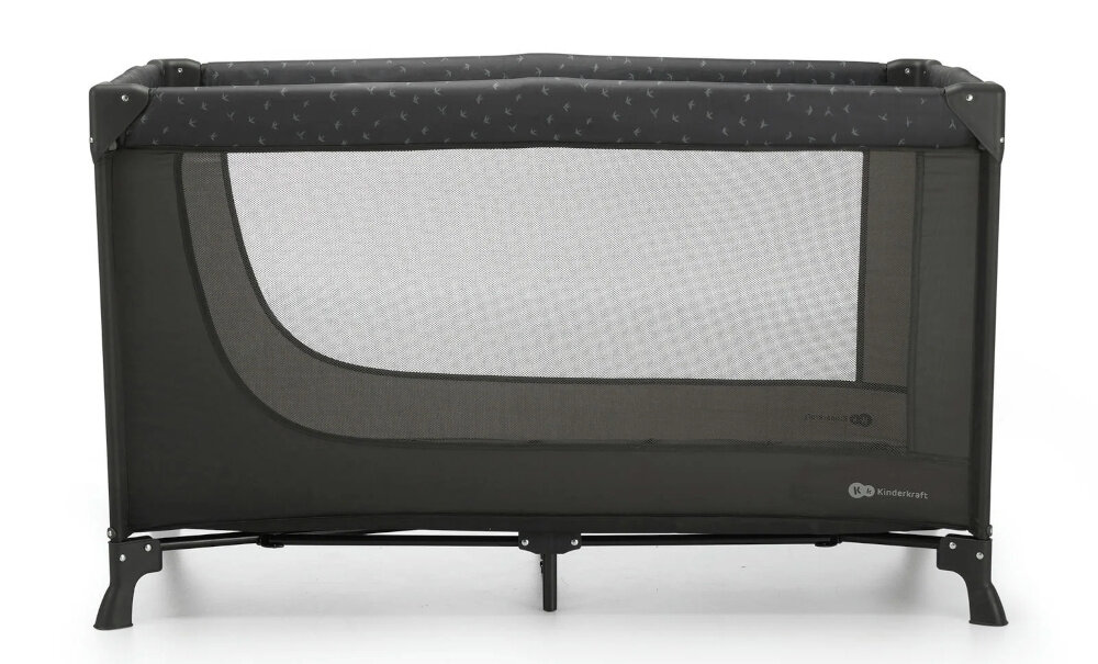 Łóżeczko turystyczne KINDERKRAFT Joy Light 2w1 Szary Szary zintegrowany miekki materac wymiary 58 x 114 cm wygodny sen zabawa