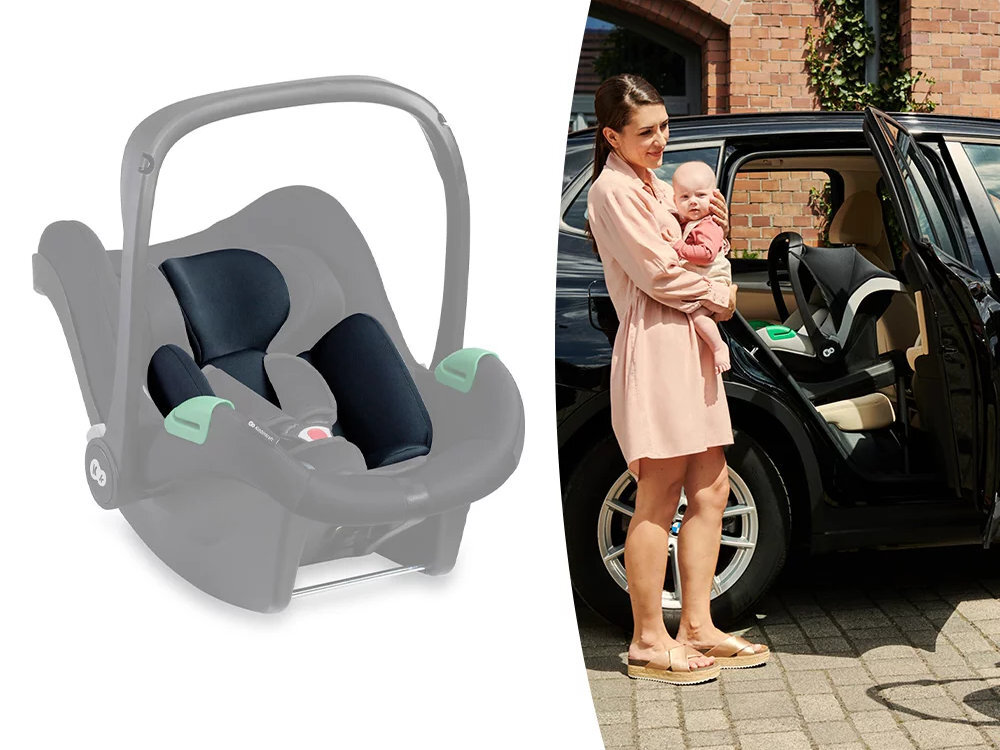 KINDERKRAFT Mink Pro niemowląt o wzroście do 75 cm wkładka poniżej 60 cm - widoczny fotelik, weksponowane wkładki