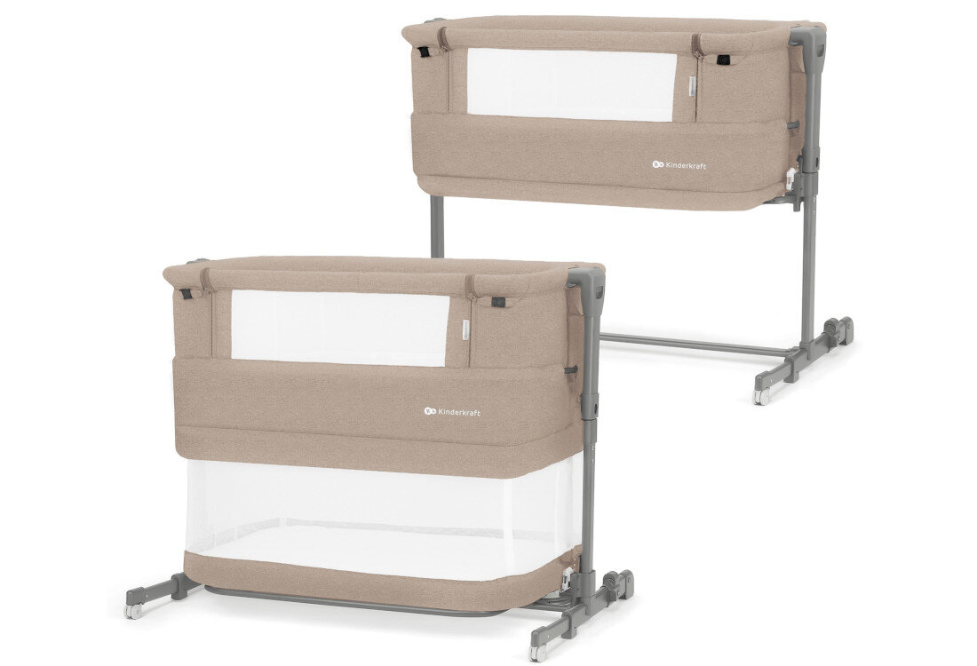 Łóżeczko dostawne KINDERKRAFT Neste Grow Beżowy wygląd design prezentacja wizualizacja Komfortowy sen blisko dziecka