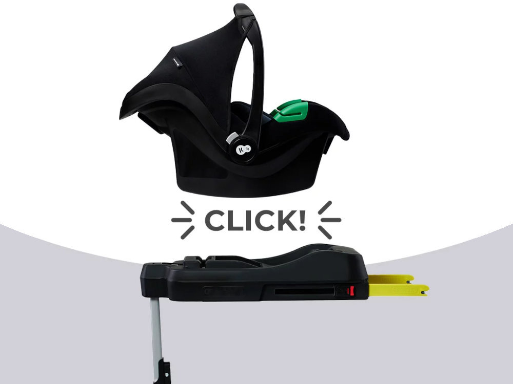 KINDERKRAFT Mink Pro bazę MINK FX z systemem ISOFIX i nogą stabilizującą Wskaźniki wizualne zielony kolor można zamontować za pomocą pasów bezpieczeństwa - fotelik i baza od boku