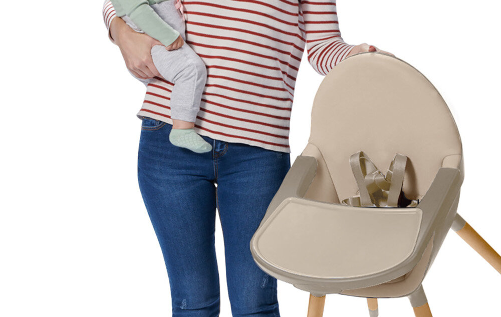 Krzesełko do karmienia KINDERKRAFT Fini 2 Beżowy Łatwe przenoszenie Uchwyt umieszczony na oparciu praktyczne rozwiązanie ułatwienie