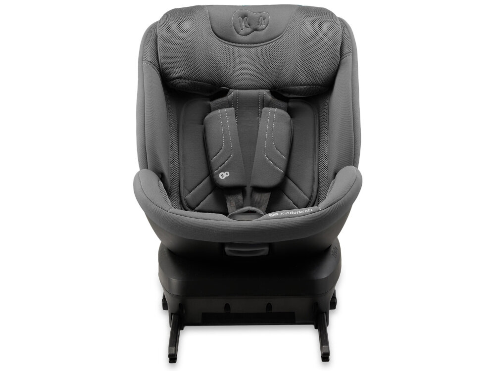 Fotelik samochodowy KINDERKRAFT Xpedition 3 I-Size 40-150 cm (0-22 kg) Szary fotelik na białym tle widoczny od przodu zdejmowana tapicerka można łatwo zdjąć i wyprać ręcznie w temperaturze 30°C maluch podróżuje w świeżym i higienicznym otoczeniu trwałe i odporne na codzienne zabrudzenia prosty system zdejmowania pozwala sprawnie przygotować fotelik do prania