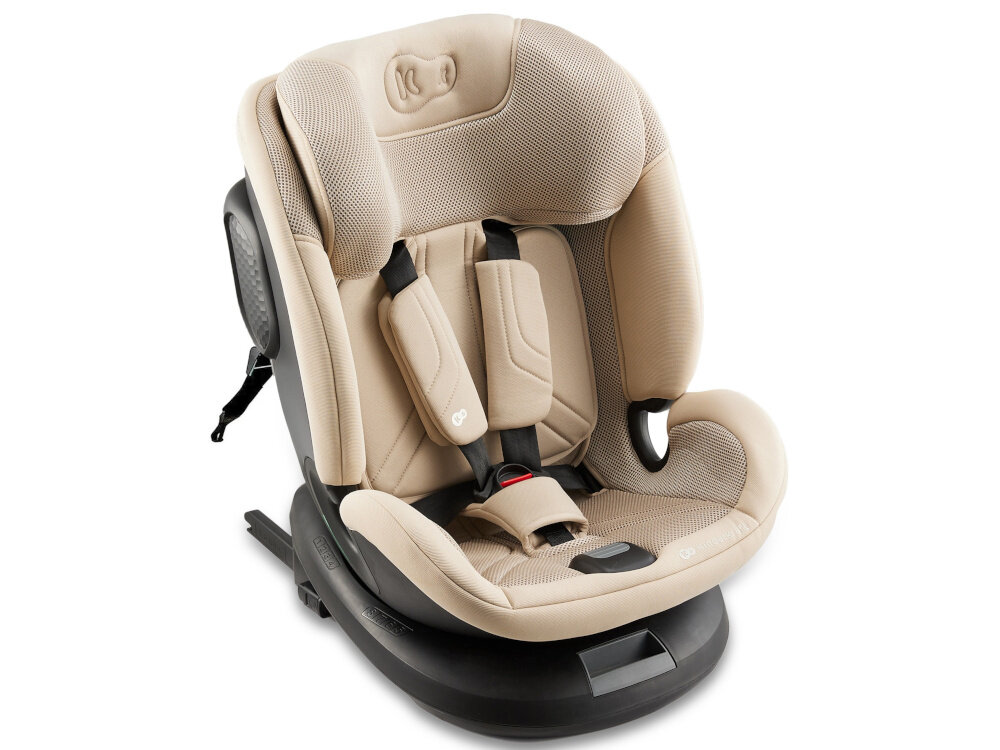 Fotelik samochodowy KINDERKRAFT Xpedition 3 I-Size 40-150 cm (0-22 kg) Beżowy fotelik na białym tle widoczny od przodu pod skosem pianka EPP wytrzymała i elastyczna skorupa pochłania energię zderzeń i otacza dziecko ochronną barierą materiał trwały odporny na uszkodzenia mechaniczne hipoalergiczny komfort i bezpieczeństwo waga fotelika 10,3 kg