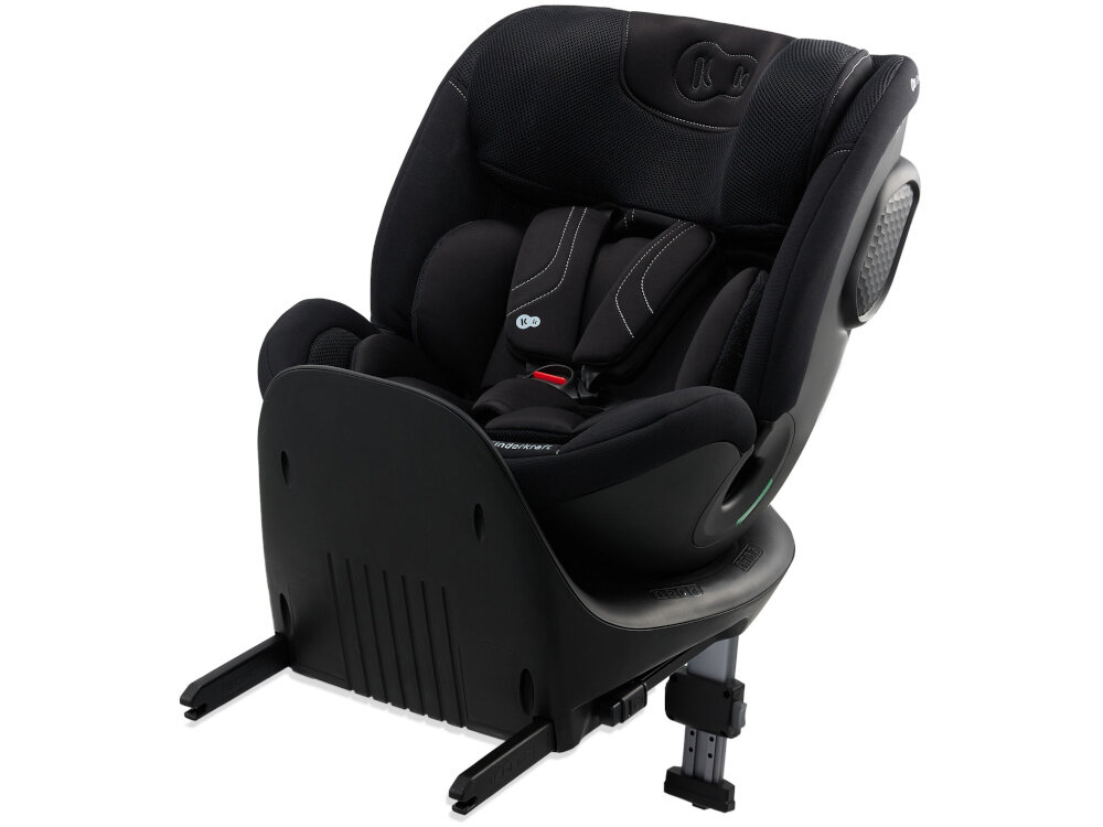 Fotelik samochodowy KINDERKRAFT Xrider 2 I-size 40-150 cm (0-21 kg) Czarny fotelik na białym tle widoczny od przodu pod skosem pianka EPP wytrzymała i elastyczna skorupa pochłania energię zderzeń i otacza dziecko ochronną barierą materiał trwały odporny na uszkodzenia mechaniczne hipoalergiczny komfort i bezpieczeństwo waga fotelika 12 kg