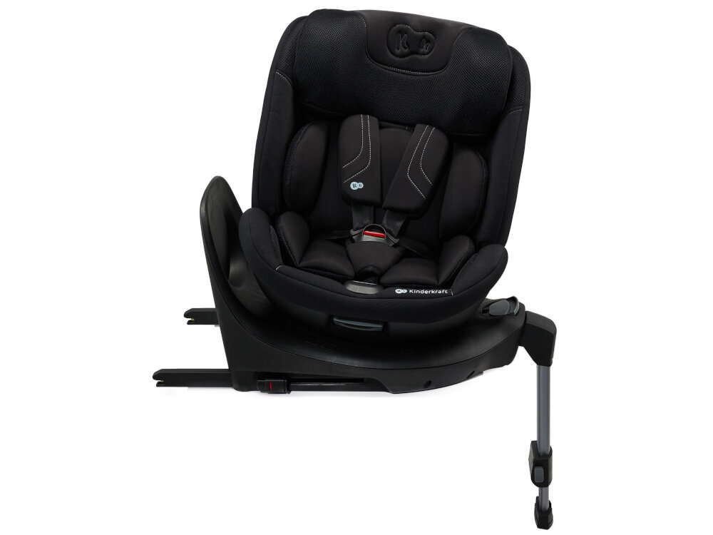 Fotelik samochodowy KINDERKRAFT Xrider 2 I-size 40-150 cm (0-21 kg) Czarny fotelik na białym tle widoczny od przodu pochylony na bazie 5-punktowe pasy bezpieczeństwa zabezpieczają dziecko podczas jazdy ochrona przed upadkiem pasy z miękkimi ochraniaczami bezpieczne dziecko zintegrowana baza scalona z fotelikiem łatwy i szybki montaż w samochodzie bezpieczeństwo dziecka