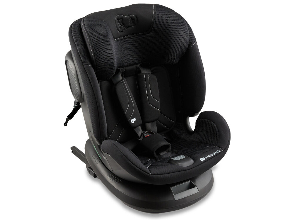 Fotelik samochodowy KINDERKRAFT Xpedition 3 I-Size 40-150 cm (0-22 kg) Czarny fotelik na białym tle widoczny od przodu pod skosem pianka EPP wytrzymała i elastyczna skorupa pochłania energię zderzeń i otacza dziecko ochronną barierą materiał trwały odporny na uszkodzenia mechaniczne hipoalergiczny komfort i bezpieczeństwo waga fotelika 10,3 kg