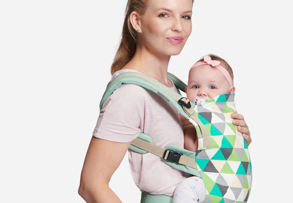 Nosidełko KINDERKRAFT Nino Confetti Szary Podparcie główki panel wsparcie stabilne i chronione