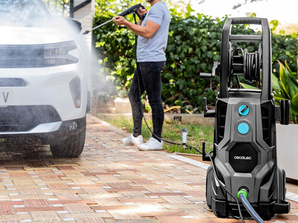 Myjka ciśnieniowa CECOTEC HydroBoost 3200 TotalClean wygląd design tło prezentacja wizualizacja Skuteczne czyszczenie bez wysiłku