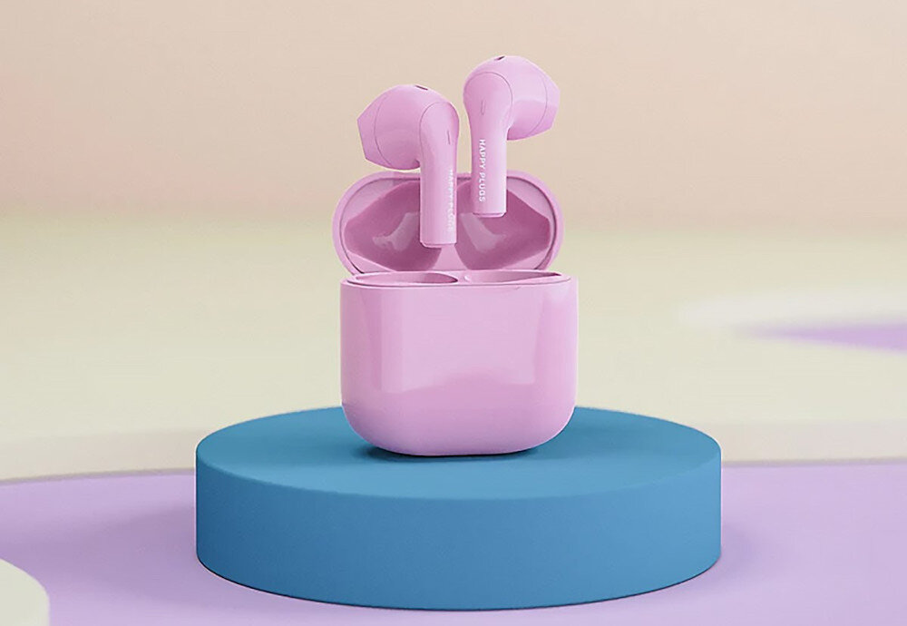 Słuchawki douszne HAPPY PLUGS Joy - Wygoda i swoboda bez kabli, słuchawki z etui ładującym na podstawce