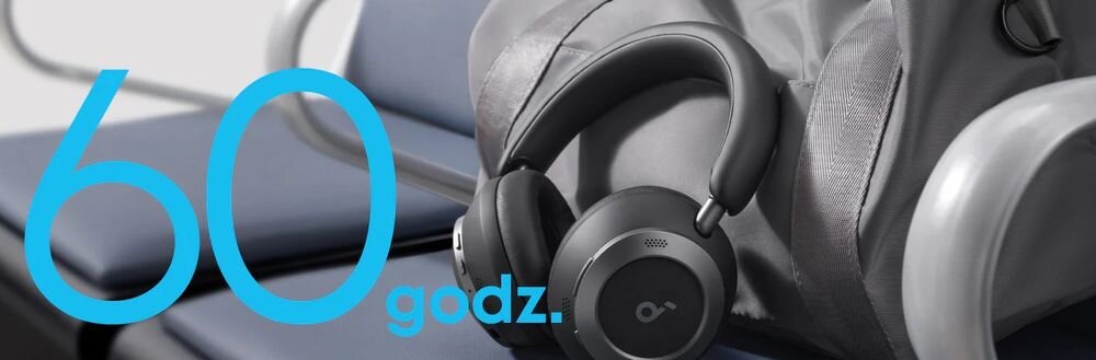 SOUNDCORE Space One Pro ANC 60 godzin pracy szybkie ładowanie 5 minut 8 godzin bateria słuchawki, słuchawki oparte o torbę