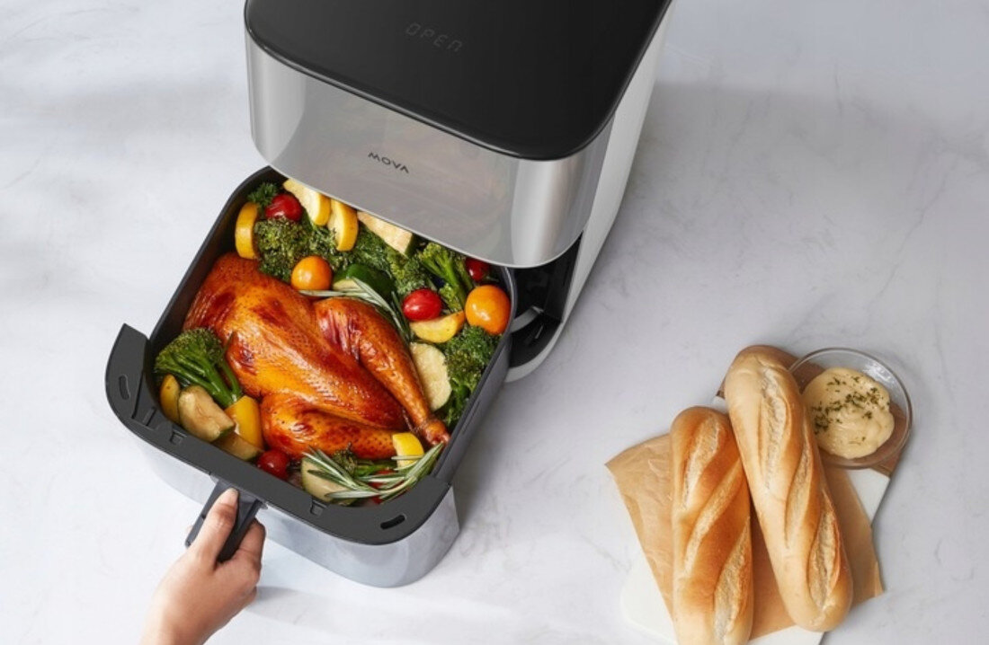 Air Fryer Frytkownica beztłuszczowa DREAME Mova AeroChef FD10 Pro Biały Wszechstronność gotowania 11 zaprogramowanych trybów gotowania Panel dotykowy wyraźny ekran LED rezultaty