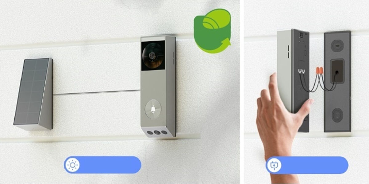 Wideodomofon EZVIZE P3X Bezprzewodowy Wi-Fi, bateria, panel, opcja przewodu, niezawodność, Montaż dzwonka wideo, ekologiczny panel słoneczny, instalacja przewodowa