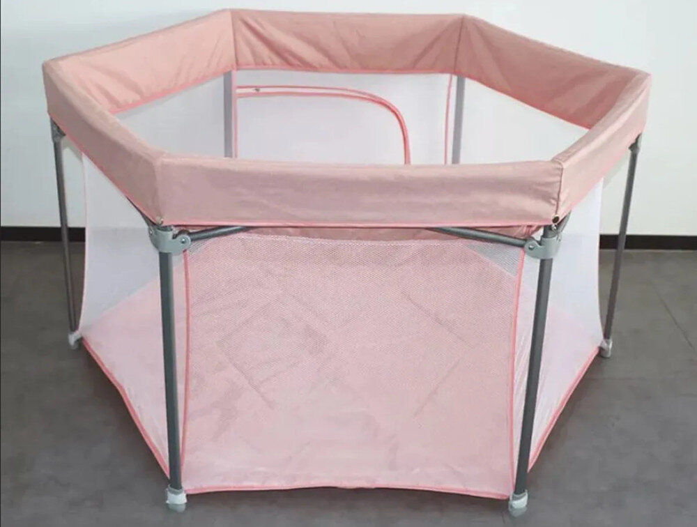 Kojec EXTRALINK Kids K-465 Różowy Stabilna konstrukcja Metalowe rurki miejsce zabawy