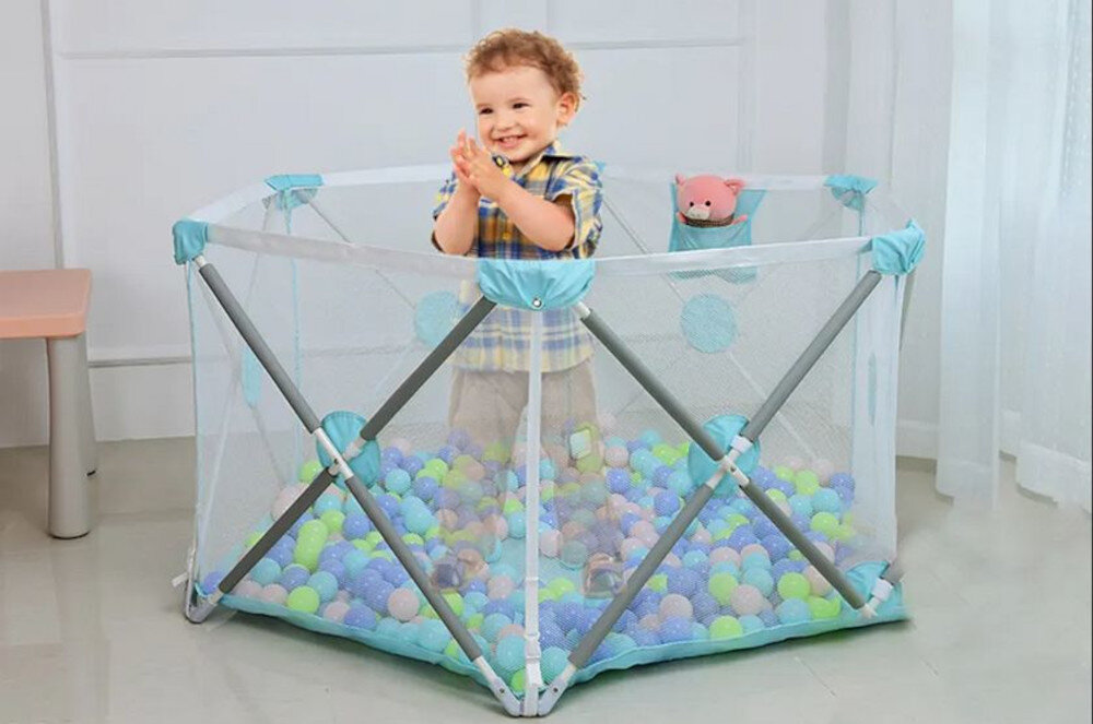 Kojec EXTRALINK Kids K-462 Różowy Stabilna konstrukcj Wytrzymałe metalowe rurkia od 6 miesiąca życia bezpieczeństwo oraz spokój 