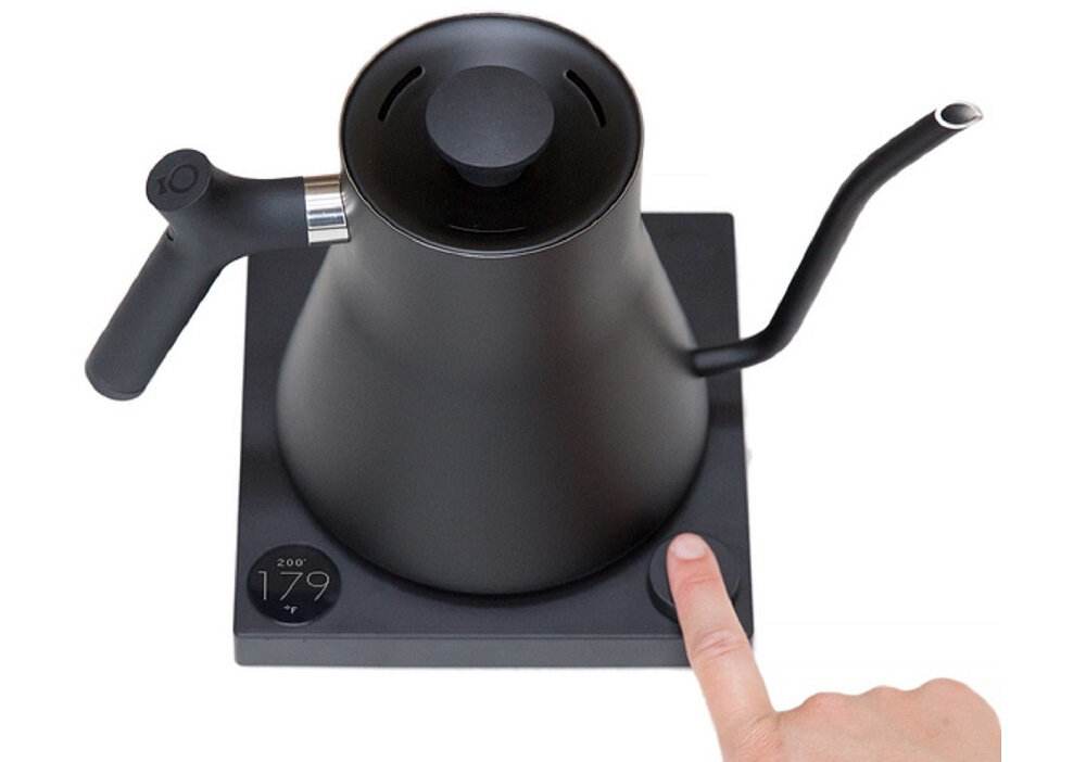 Czajnik FELLOW Stagg EKG Niebieski Regulacja temperatury zakres dopasowanie napary obsługa pokrętło preferencje kawa herbata