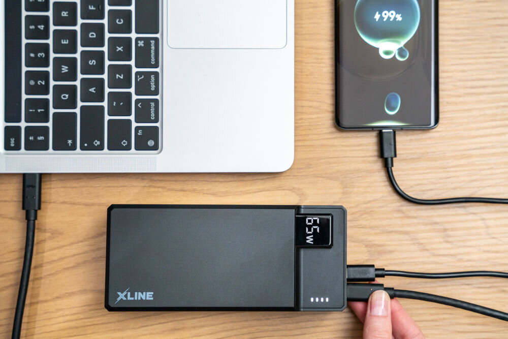 Powerbank XLINE GPB366K 30000 mAh czarny 2 porty usb-a 2 porty usb-c quick charge power delivery