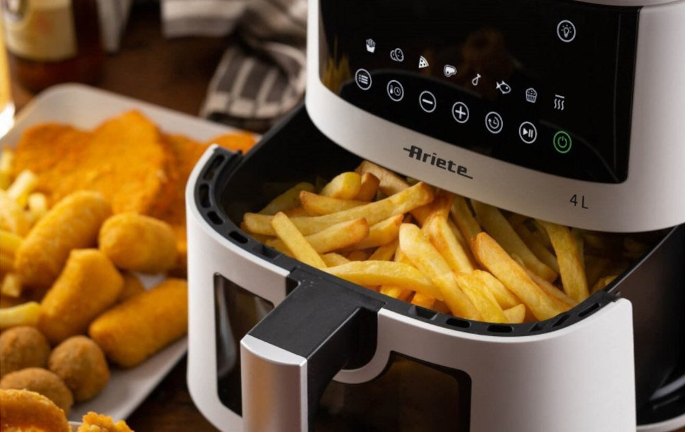 Frytkownica beztłuszczowa ARIETE 4633/03 Air Fryer system Air Fryer moc potrawy technologia cyrkulacji gorącego powietrza smazenie grillowanie pieczenie