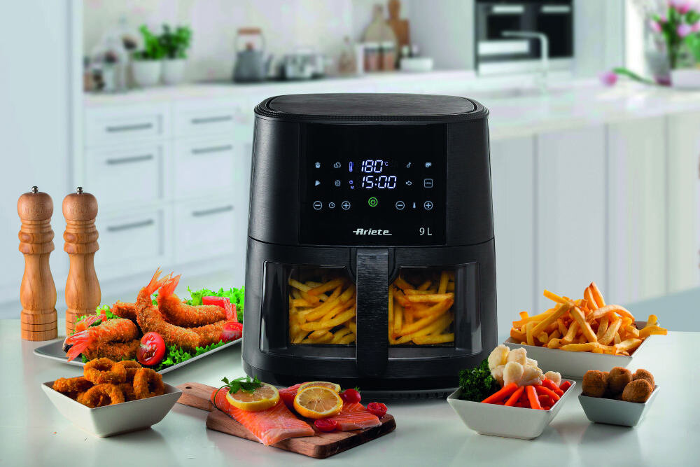 Frytkownica beztłuszczowa ARIETE 4630/03 Air Fryer Łatwe Czyszczenie wyjmowana misa nieprzywierająca powłoka wygodne uchwyty