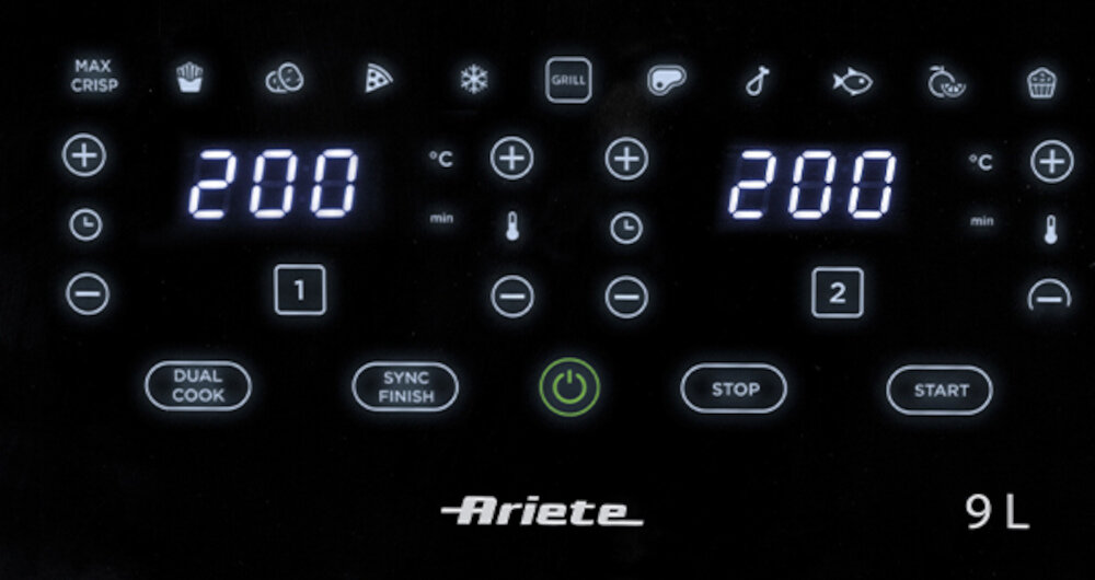 Frytkownica beztłuszczowa ARIETE 4631/00 Air Fryer 11 programów gotowania funkcja Max Crisp pieczenie grillowanie smażenie