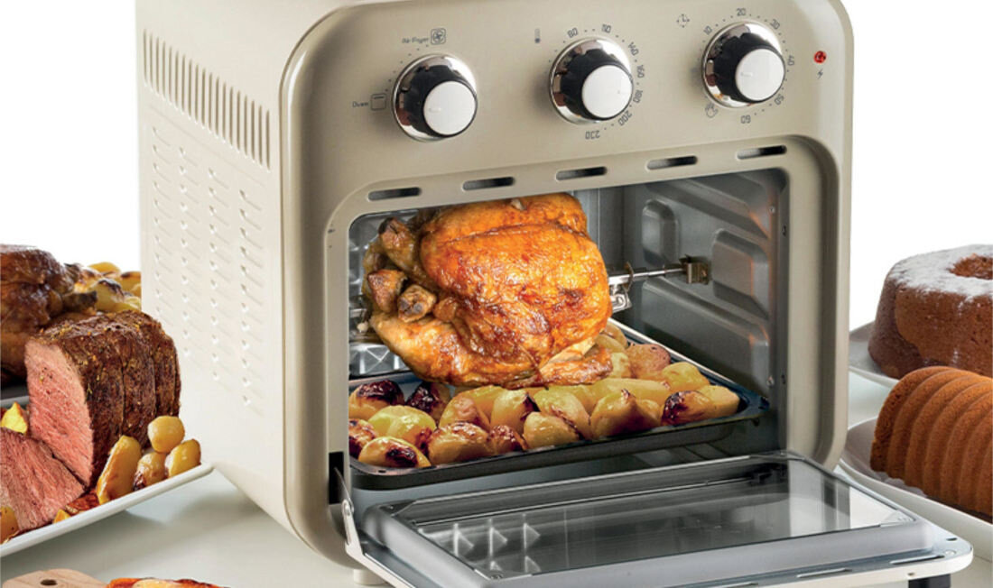 Frytkownica beztłuszczowa ARIETE 4632/04 Air Fryer Obrotowy rożen soczysty kurczak mięso