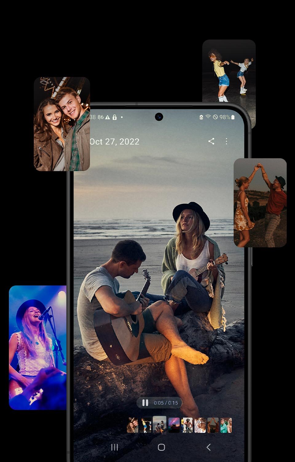 Zachowaj wspomnienia z pięknych nocy. Pomoże Ci w tym Nightografia i Samsung Galaxy S23 wyłapujący więcej światła i świetnie ostrzący filmy
