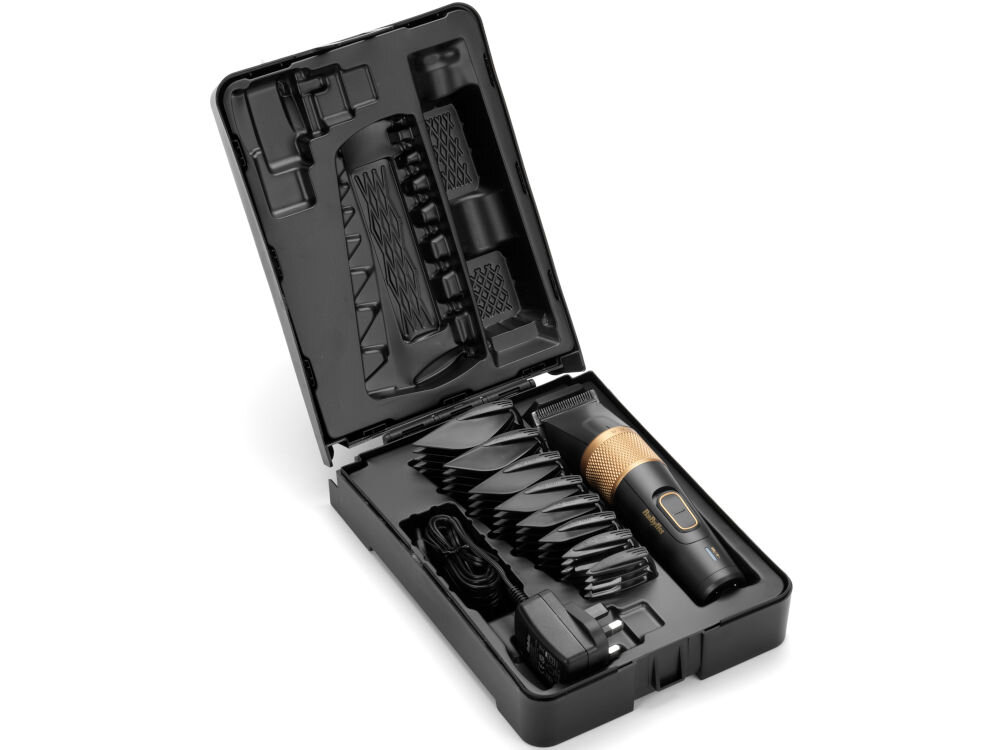 Strzyżarka BABYLISS E987E bezprzewodowa 8 nakładek 1-8 mm 8 nasadek grzebieniowych ładowarka etui dokumentacja 