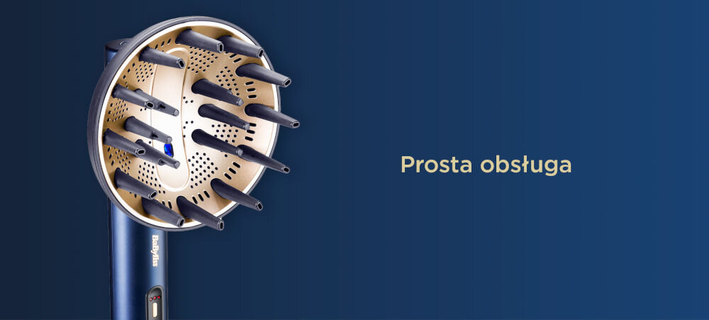 Dyfuzor do suszarki BABYLISS Air Wand mechanizm bezpiecznego mocowania klips blokada pełna kontrola nad urządzeniem system stabilizacji komfortowe użytkowanie płynne użytkowanie nie wymaga szczególnych umiejętności intuicyjna stylizacja prosta wygodna obsługa większa precyzja