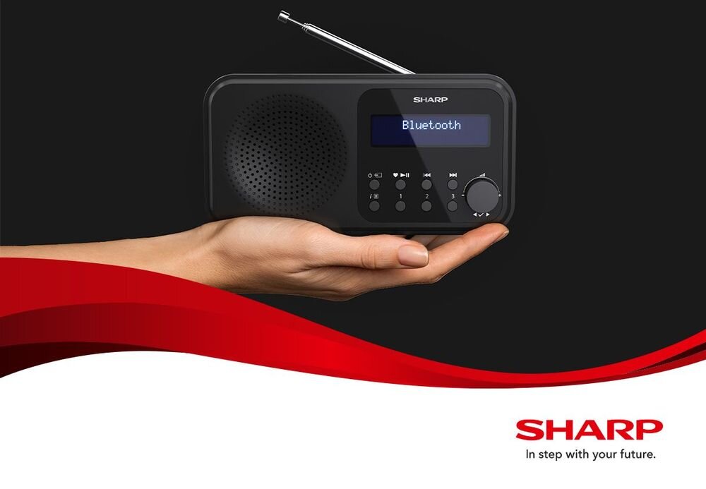 Radio SHARP DR-P421 radio przenośne Bluetooth DAB FM kompaktowa konstrukcja, radio stojące na dłoni
