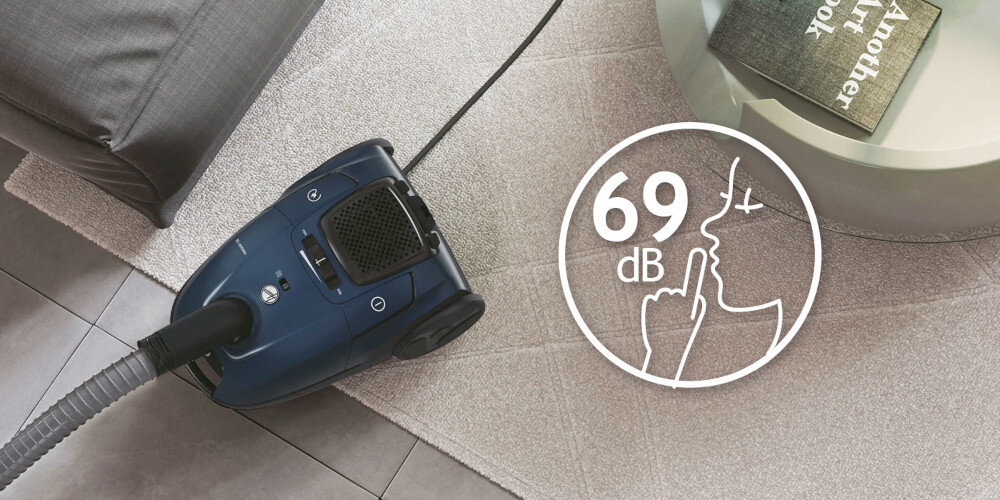 ODKURZACZ HOOVER TXL70HM 011 WORKOWY cicha praca 69 dB poziom dźwięku niski poziom hałasu