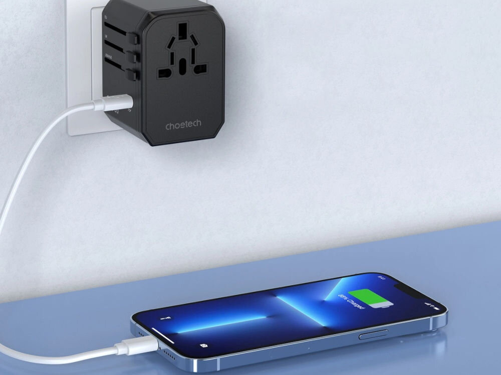 Ładowarka podróżna CHOETECH PD6041 30W Czarny zabezpieczenia bezpiecznik ochrona