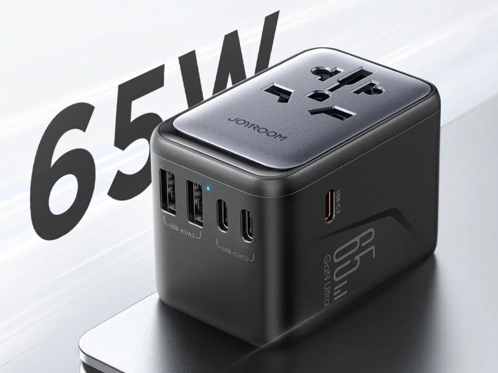 Adapter podróżny JOYROOM JR-TCW02 65W Czarny szybkie ładowanie zastosowanie