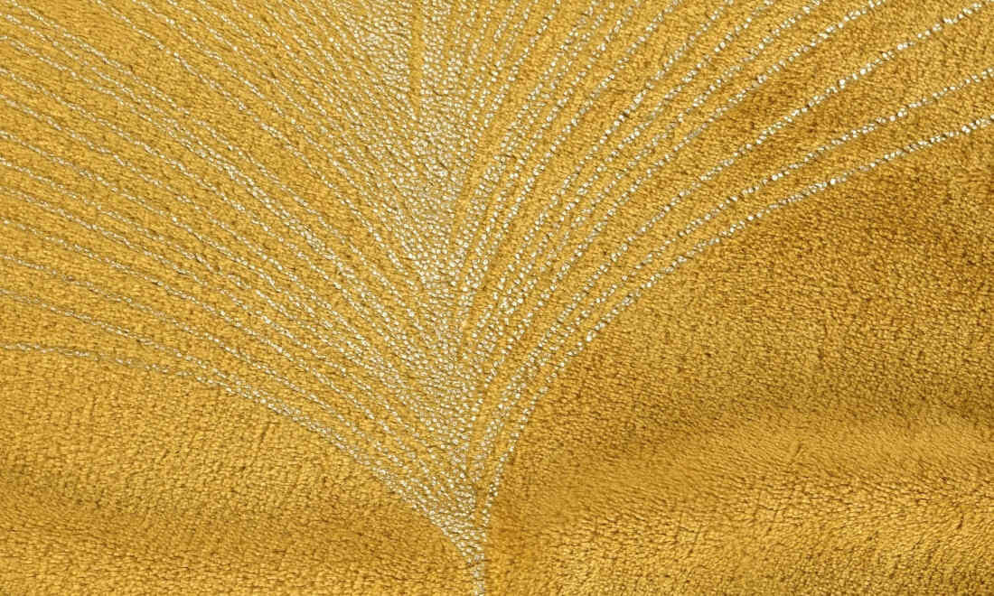 Koc EUROFIRANY Ginko 367385 150 x 200 cm Złoty Lekki i poręczny wymiary ułatwienie przechowywanie i transport stylowa narzuta