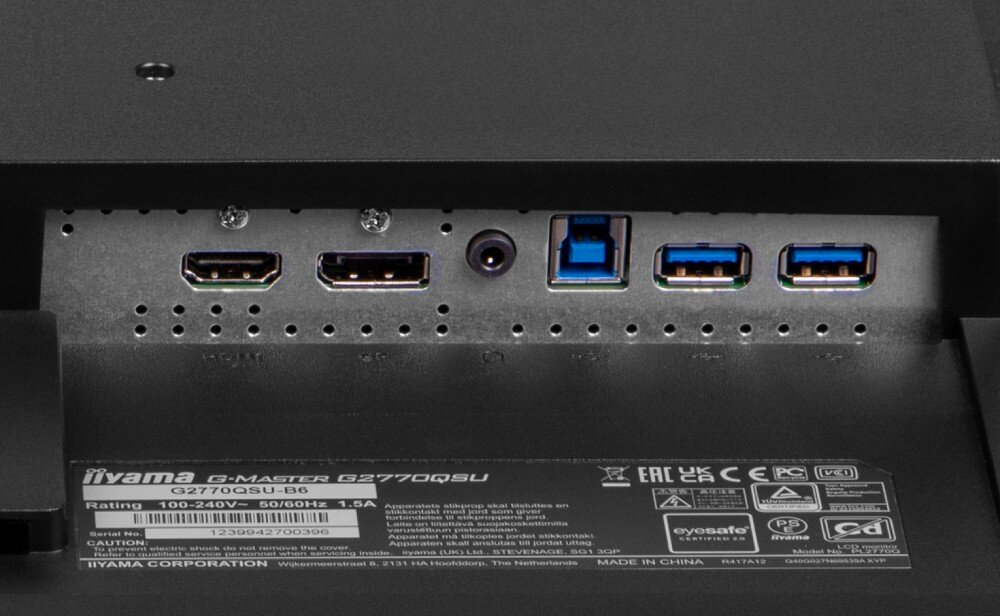 Monitor IIYAMA G-Master G2770Q 27 2560x1440px IPS 180Hz 0.2 ms [MPRT] złącza porty podłączenie