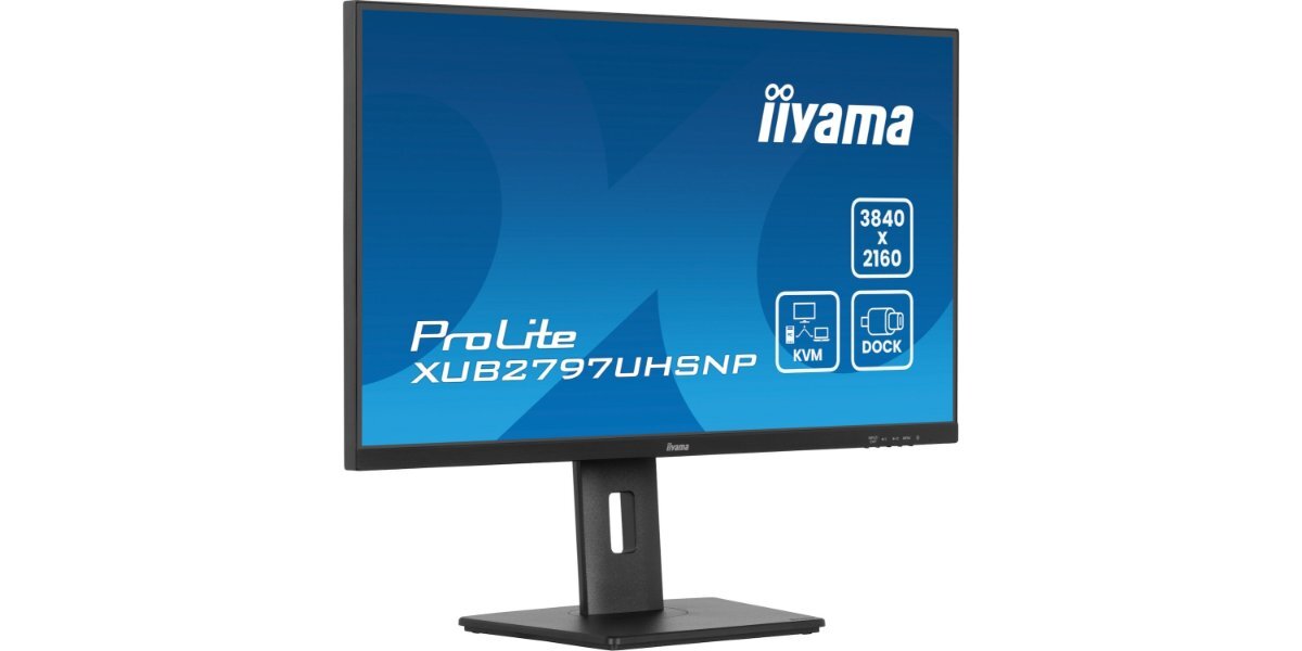 Monitor IIYAMA ProLite XUB2797UHSNP-B1 na białym tle.
