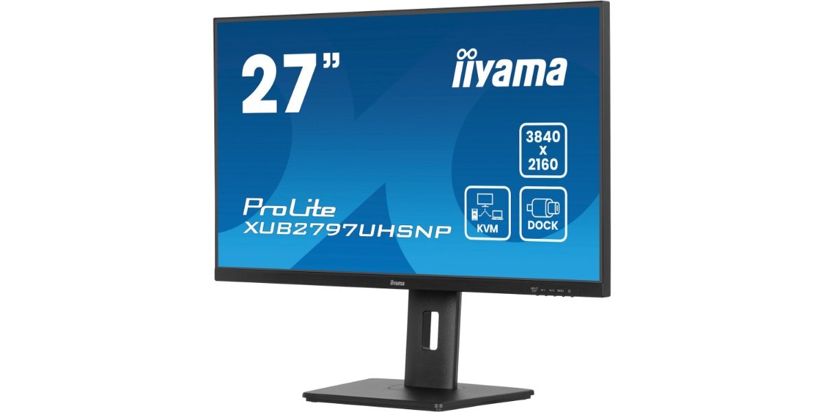 Monitor IIYAMA ProLite XUB2797UHSNP-B1 na białym tle.