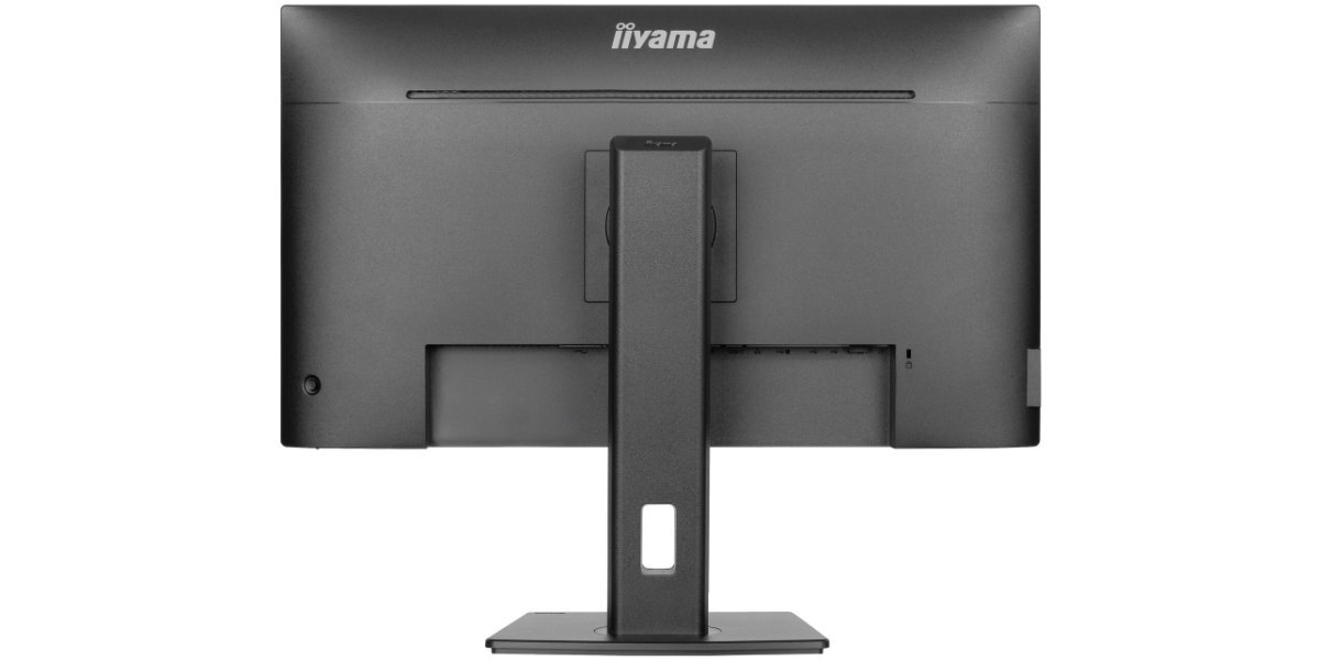 Monitor IIYAMA ProLite XUB2797UHSNP-B1 na białym tle - tył obudowy monitora.