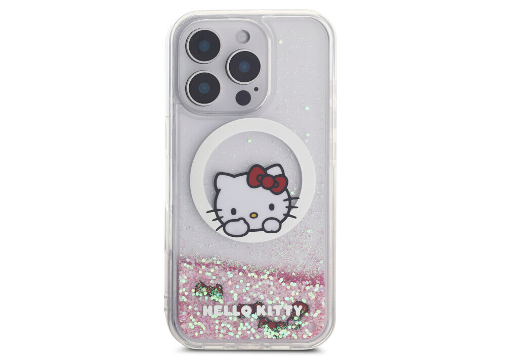 Etui Hello Kitty Liquid Glitter Sweet Kitty Bows - kokardki, MagSafe, brokat