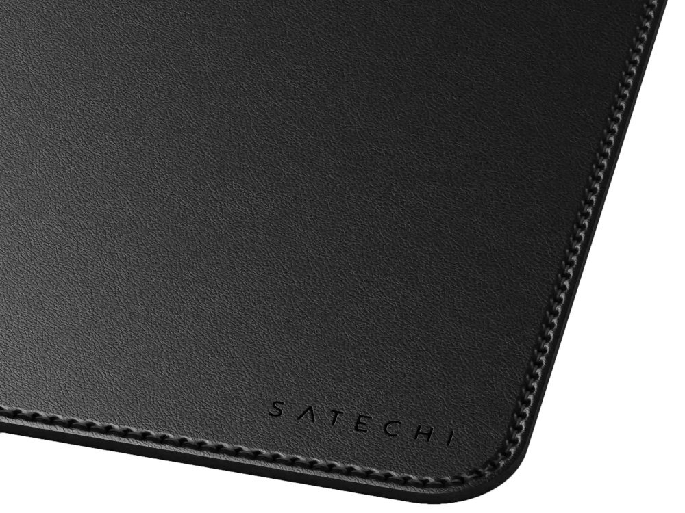 Satechi Vegan-Leather Premium wodoodporna przypadkowymi rozlanymi napojami i ułatwia utrzymanie czystości specjalnej powłoce - podkładka od góry na białym tle