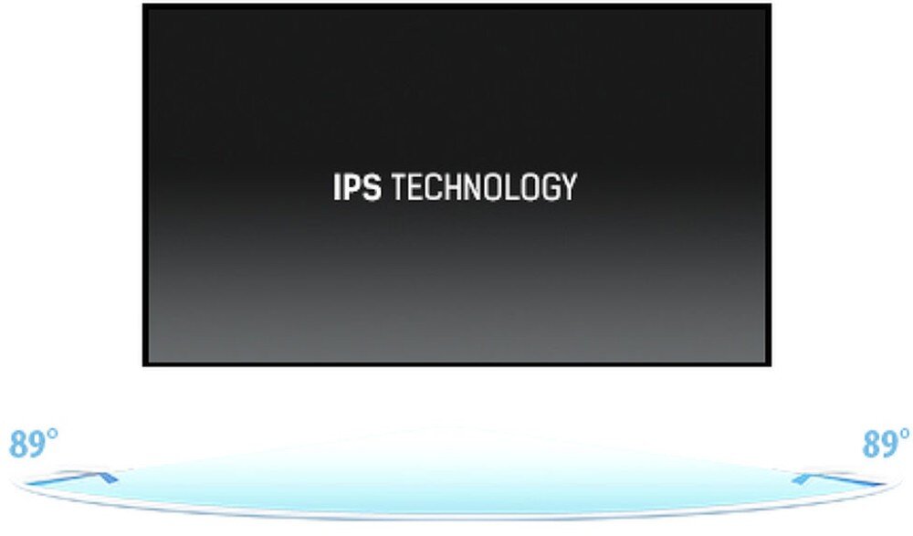 Monitor IIYAMA ProLite XUB2497HSN-W2 23.8 1920x1080px IPS 100Hz 1 ms [MPRT] ekran z oznaczeniem matrycy i oznaczeniem kąta widzenia kolory rozdzielczość przekątna