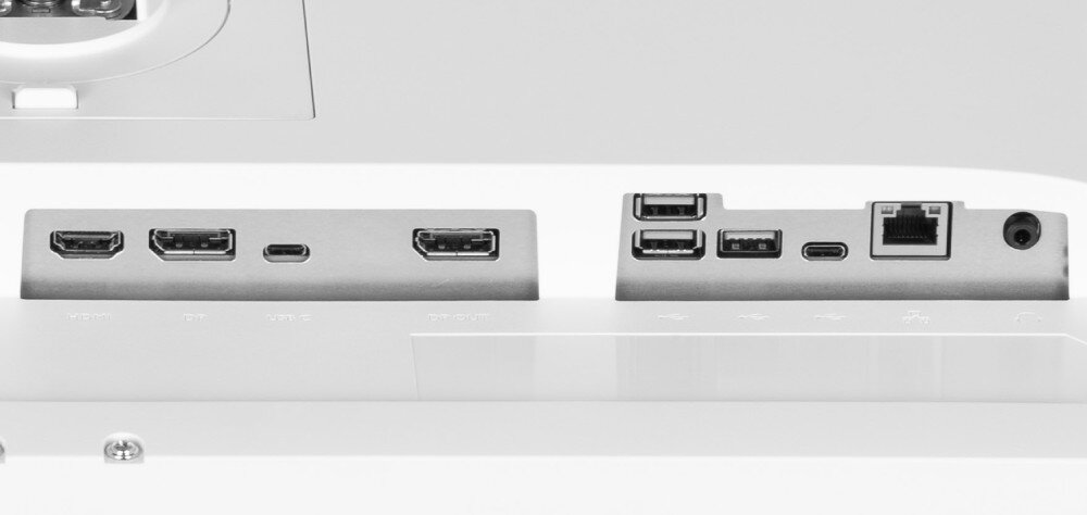 Monitor IIYAMA ProLite XUB2497HSN-W2 23.8 1920x1080px IPS 100Hz 1 ms [MPRT] zbliżenie na porty złącza podłączenie HDMI DisplayPort