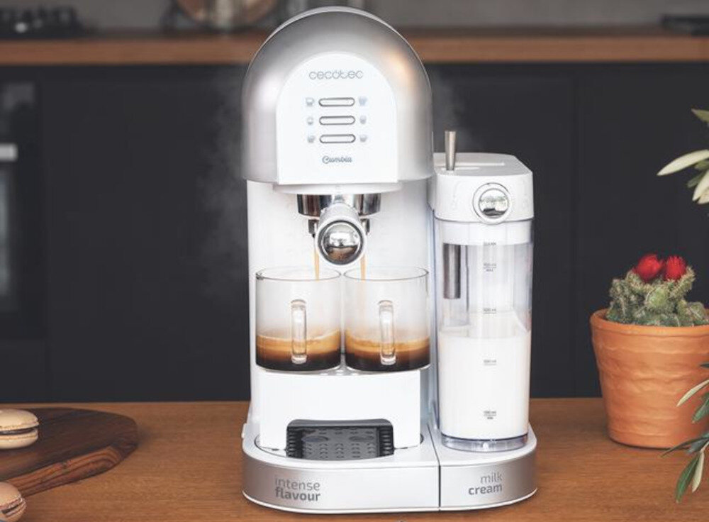Ekspres CECOTEC Bianca Cumbia Power Instant-ccino 20 Chic Lekki charakter kuchni Biała kolorystyka intuicyjna obsługa wygoda atmosfera