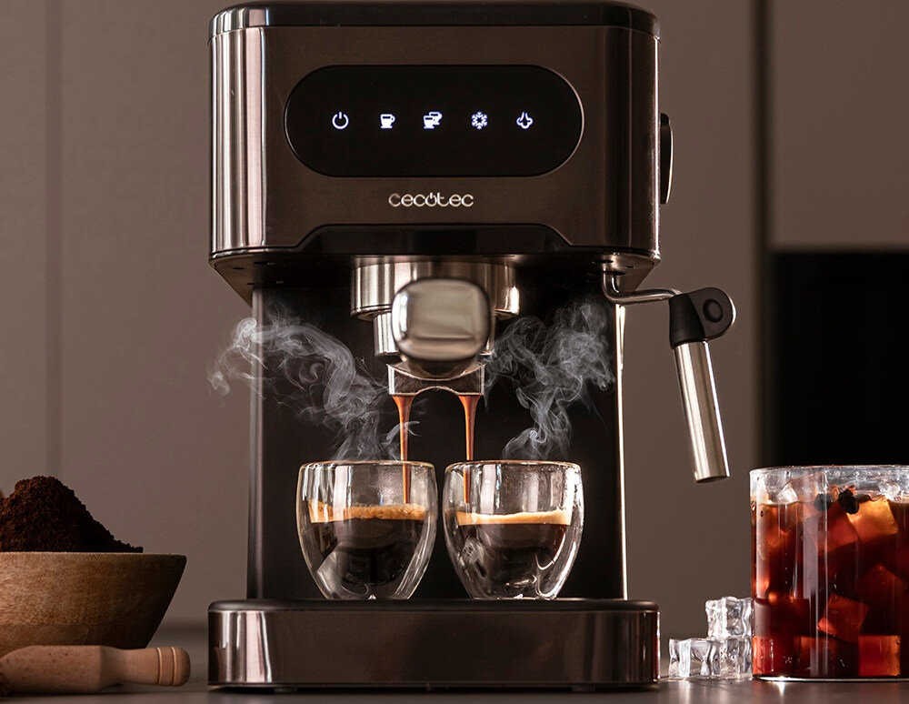 Ekspres CECOTEC Power Espresso 20 ColdBrew Dwie kawy jednocześnie Podwójne ramię wylotowe dwie kawy w tym samym czasie