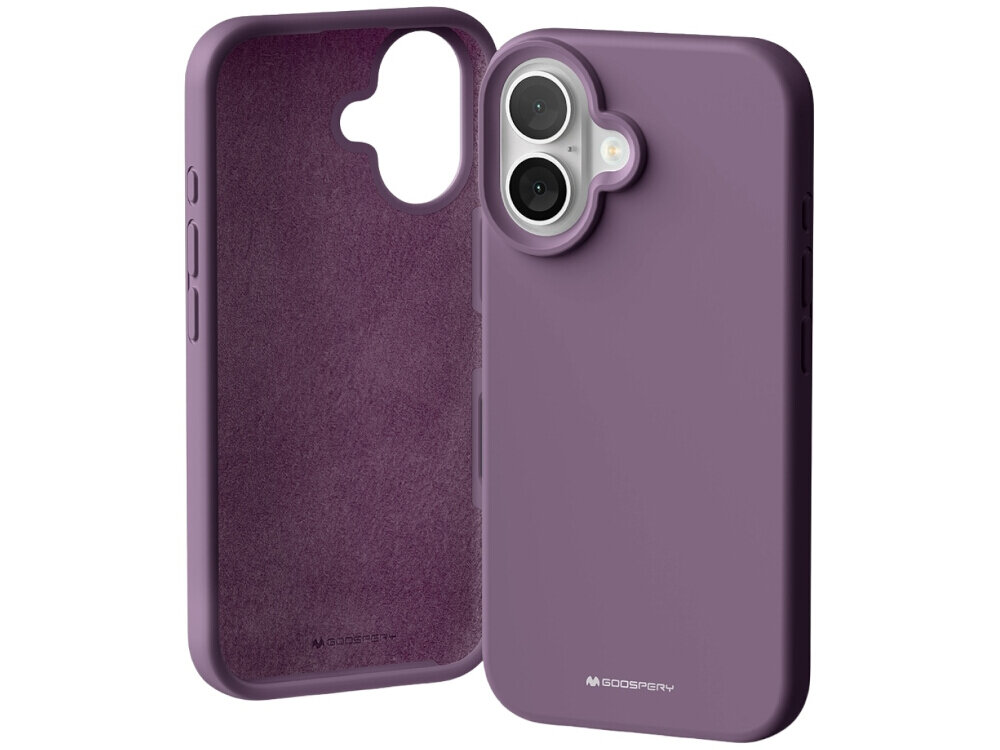 Etui MERCURY Silicone do Apple iPhone 16 Fioletowy Pełne dopasowanie i wygoda ochrona boczne przyciski