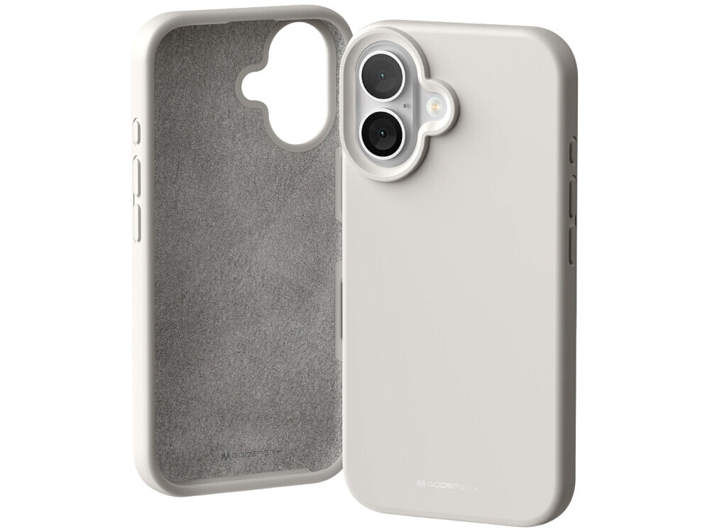 Etui MERCURY Silicone do Apple iPhone 16 Szary Pełne dopasowanie i wygoda ochrona boczne przyciski