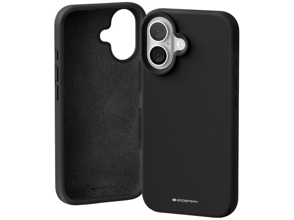 Etui MERCURY Silicone do Apple iPhone 16 Plus Czarny Pełne dopasowanie i wygoda ochrona boczne przyciski