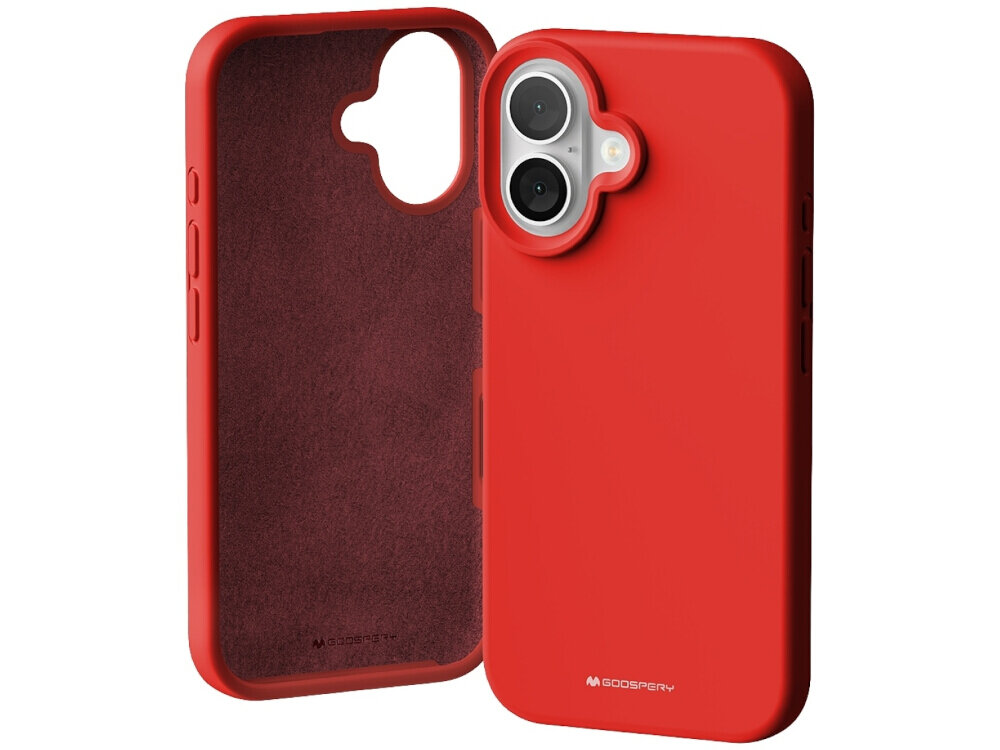 Etui MERCURY Silicone do Apple iPhone 16 Czerwony Pełne dopasowanie i wygoda ochrona boczne przyciski