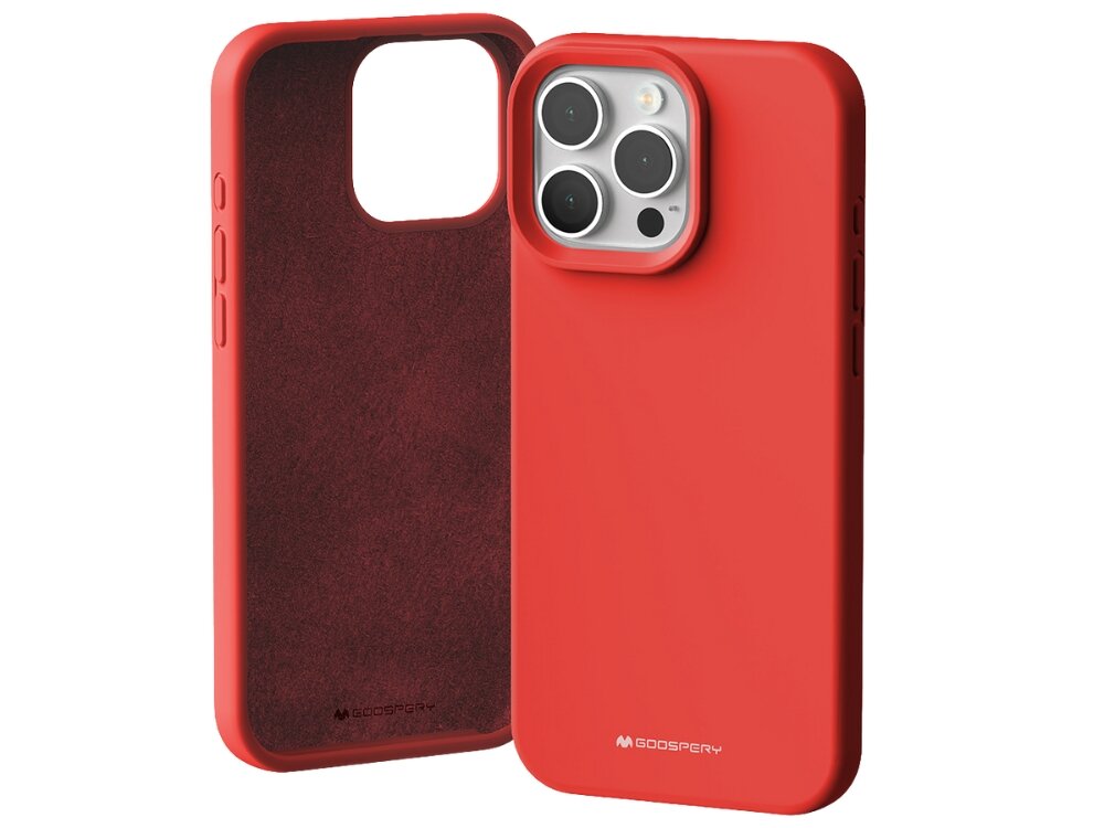 Etui MERCURY Silicone lekko podwyższoną ramkę wokół ekranu i aparatu Precyzyjne wycięcia boczne przyciski są osłonięte ładować bez zdejmowania etui - etui na białym tle od przodu i tyłu