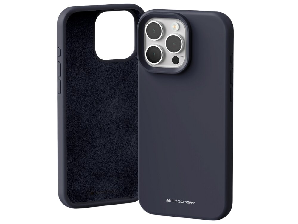 Etui MERCURY Silicone lekko podwyższoną ramkę wokół ekranu i aparatu Precyzyjne wycięcia boczne przyciski są osłonięte ładować bez zdejmowania etui - etui na białym tle od przodu i tyłu